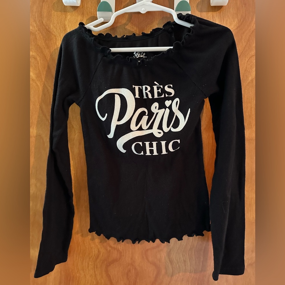 Justice Black Paris Long Sleeve Shirt